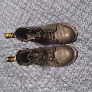 Dr. Martens Black Combat Boots with Sturdy Soles